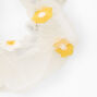 Giant Sheer Mesh Daisy Hair Scrunchie - White,
