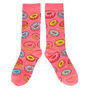 Neon Pink Donut Crew Socks,