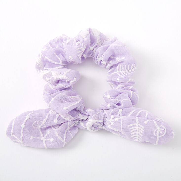 Claire's Chouchou à nœud noué en crochet - Violet