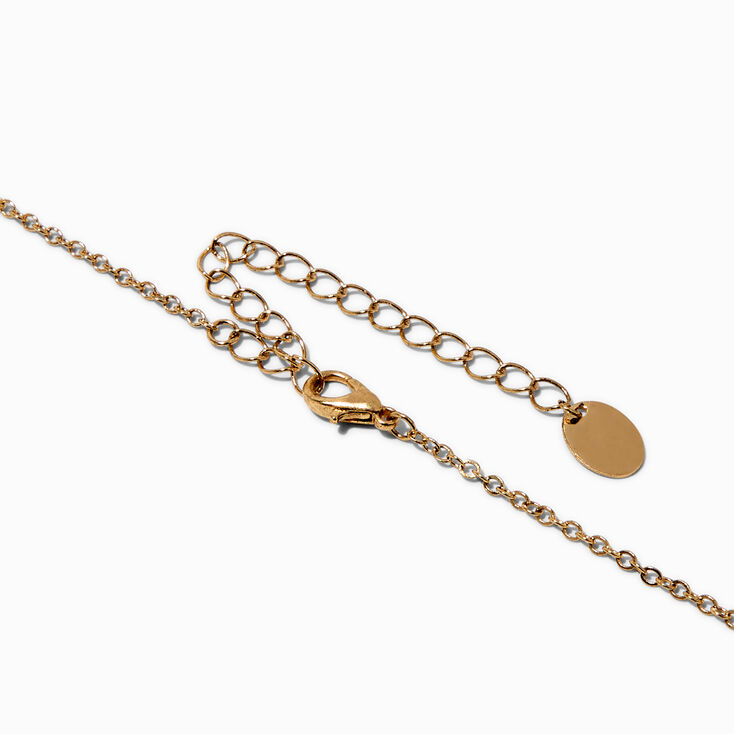 Gold-tone Malachite Long Pendant Necklace,