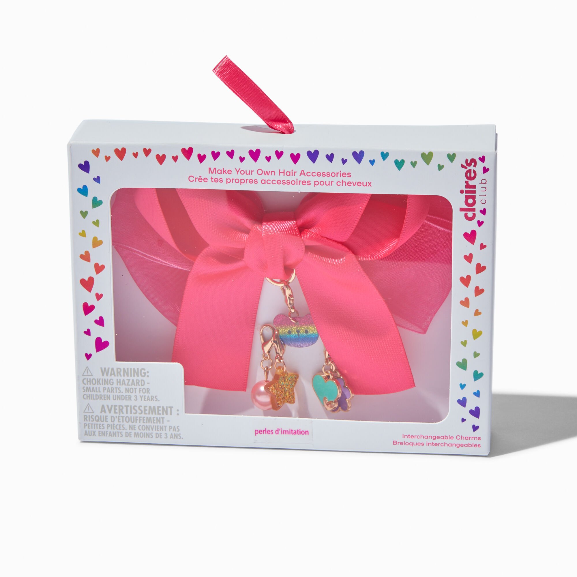 Claire's Club Make-It-Yourself Pink Hair Bow Accessory Kit,