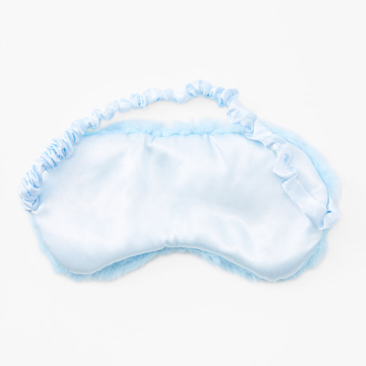 Eyelash Faux Fur Sleeping Mask - Blue,