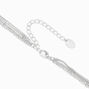 Silver Multi-Strand Mixed Chain Necklace,