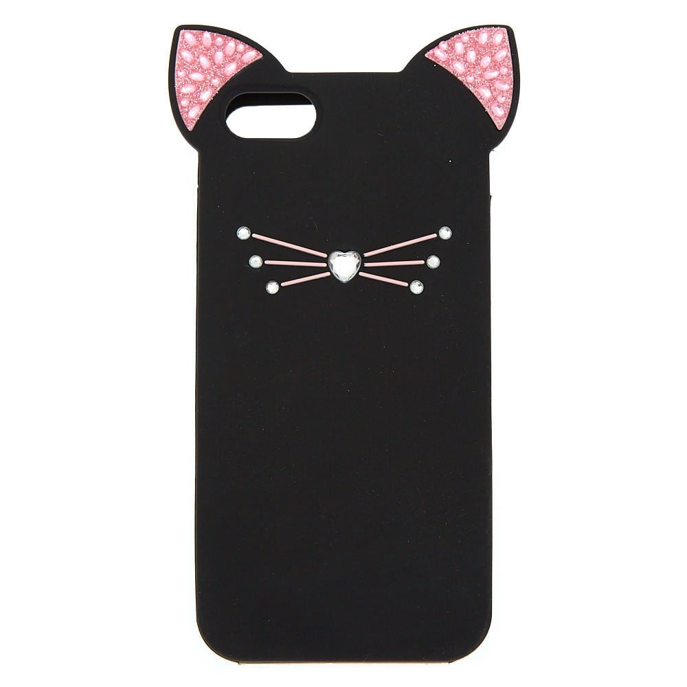 Silicone Black Cat Phone Case - Fits