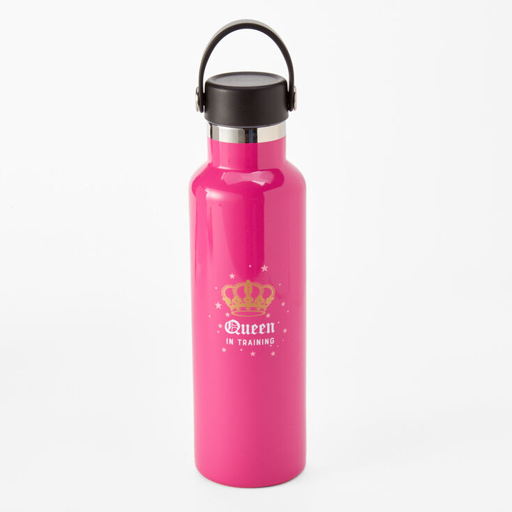 Queen in Training Pink Metal Water Bottle,