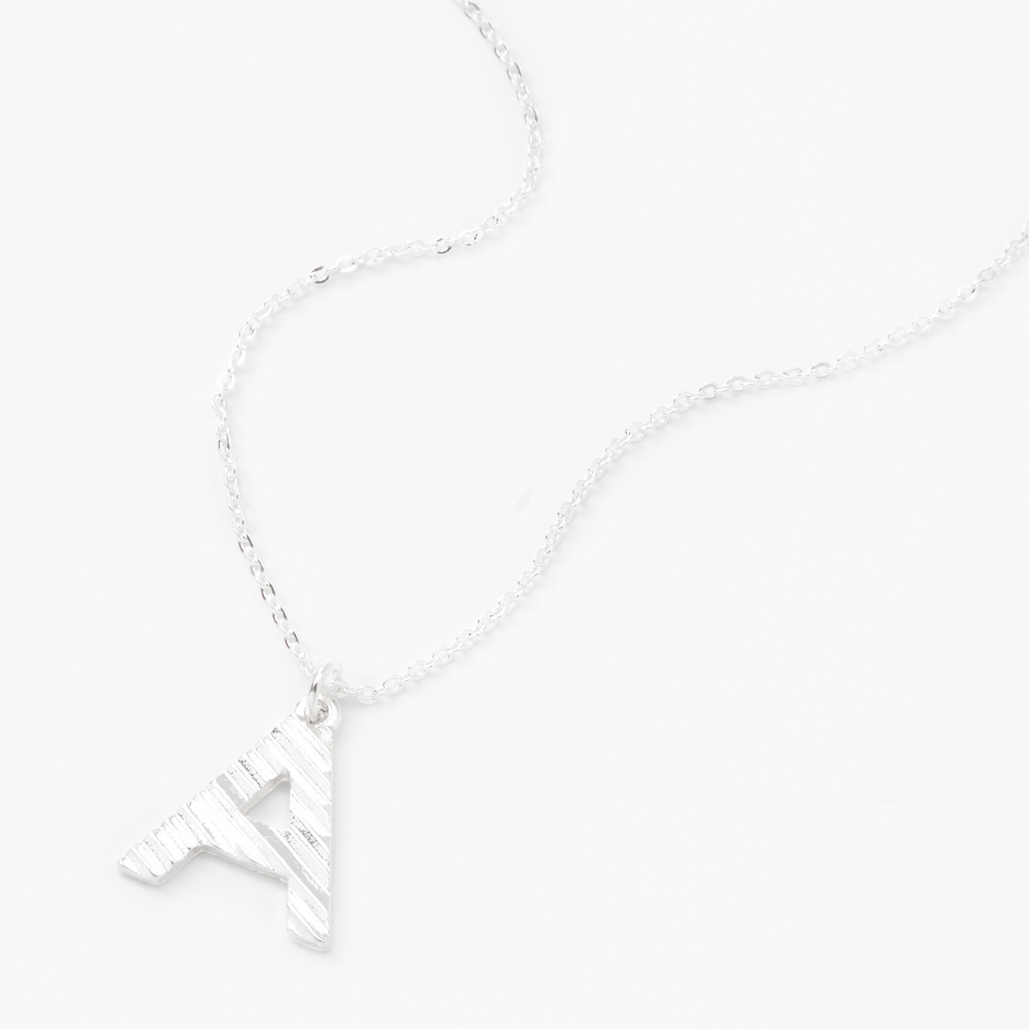 Silver Ridge Initial Pendant Necklace - A,