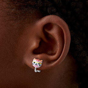 Clous d&rsquo;oreilles &agrave; clip chats paillet&eacute;s - Lot de 6,