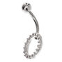 Silver 14G Crystal Circle Belly Ring,