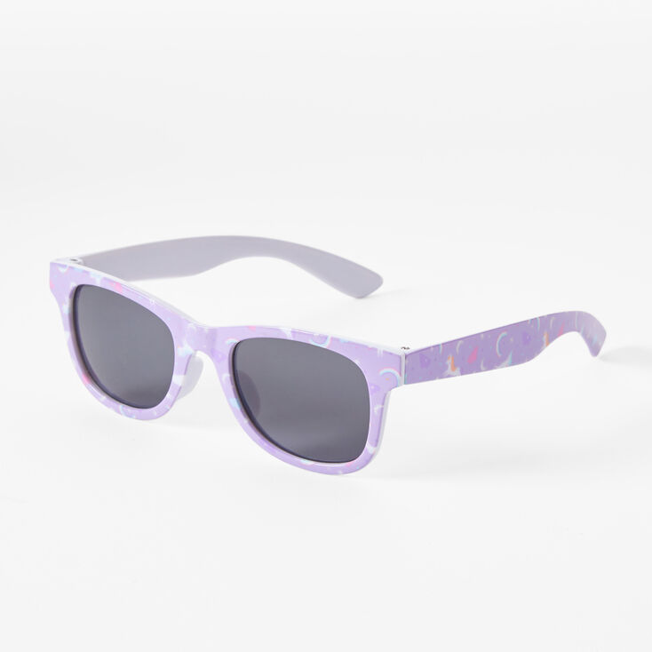 Claire&#39;s Club Purple &amp; Rainbow Retro Sunglasses,