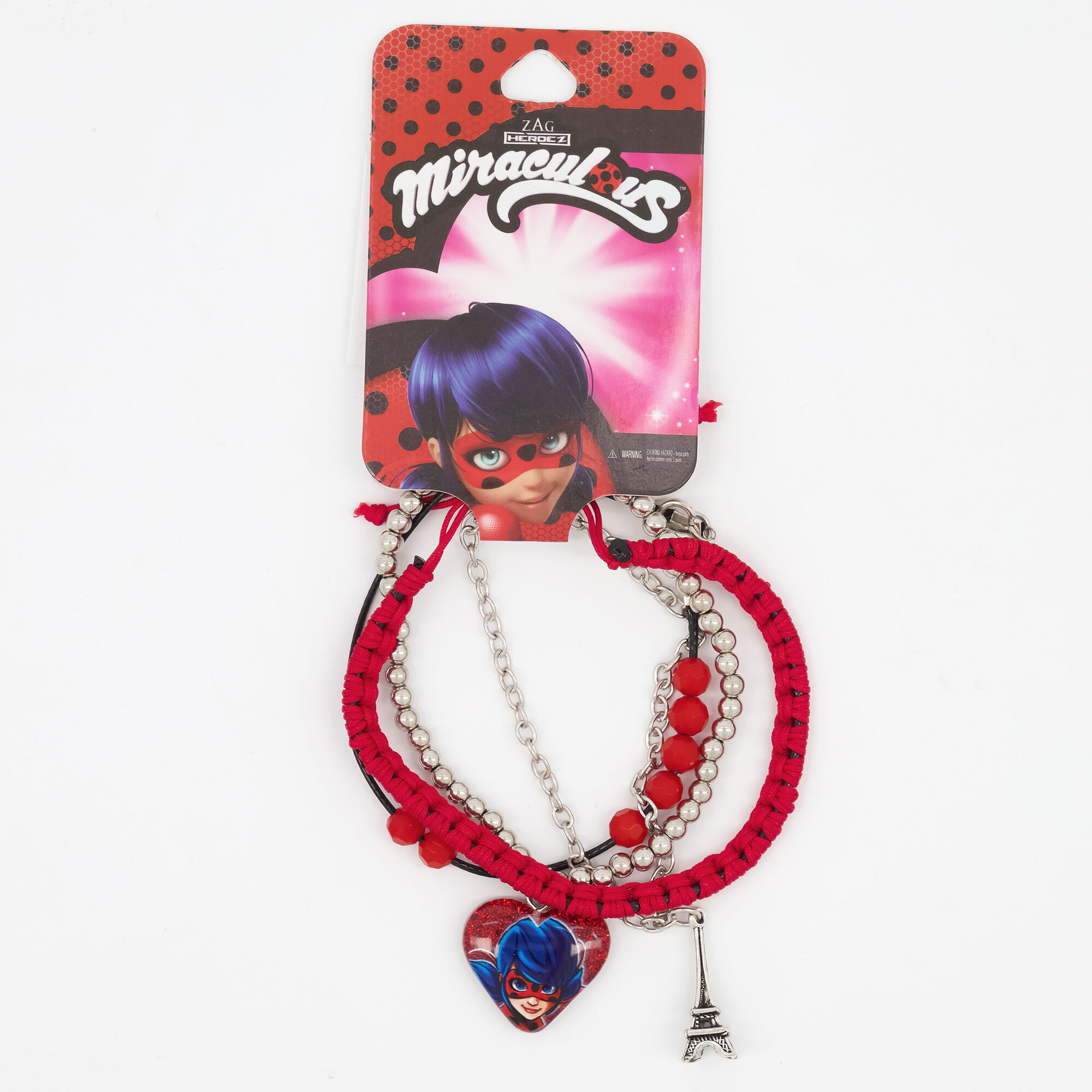 View Claires Miraculous Ladybug Bracelet Set 4 Pack Red information