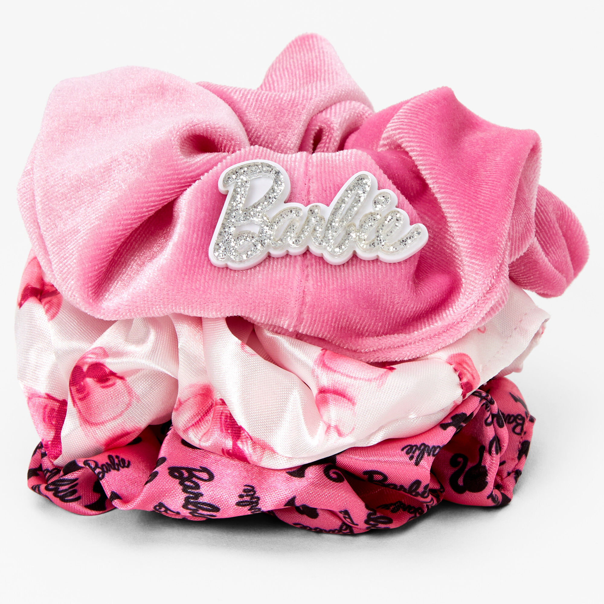 Barbie Pink Velvet Scrunchies 3 Pack