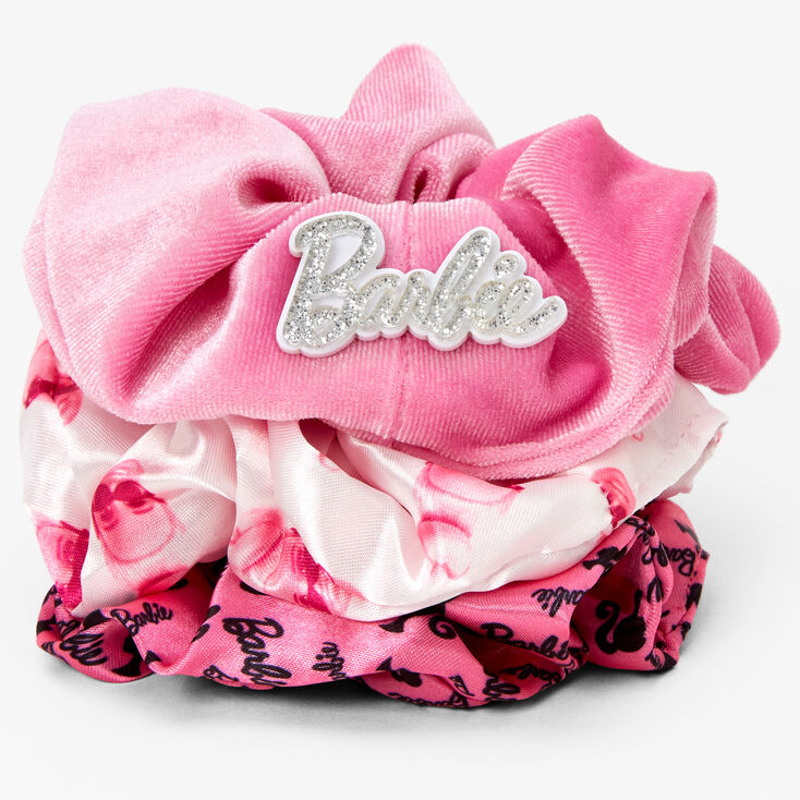 Barbie&trade; Pink Velvet Scrunchies - 3 Pack,