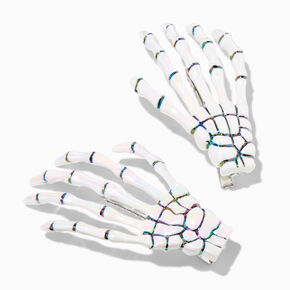 Skeleton Hands Iridescent Hair Clips - 2 Pack,