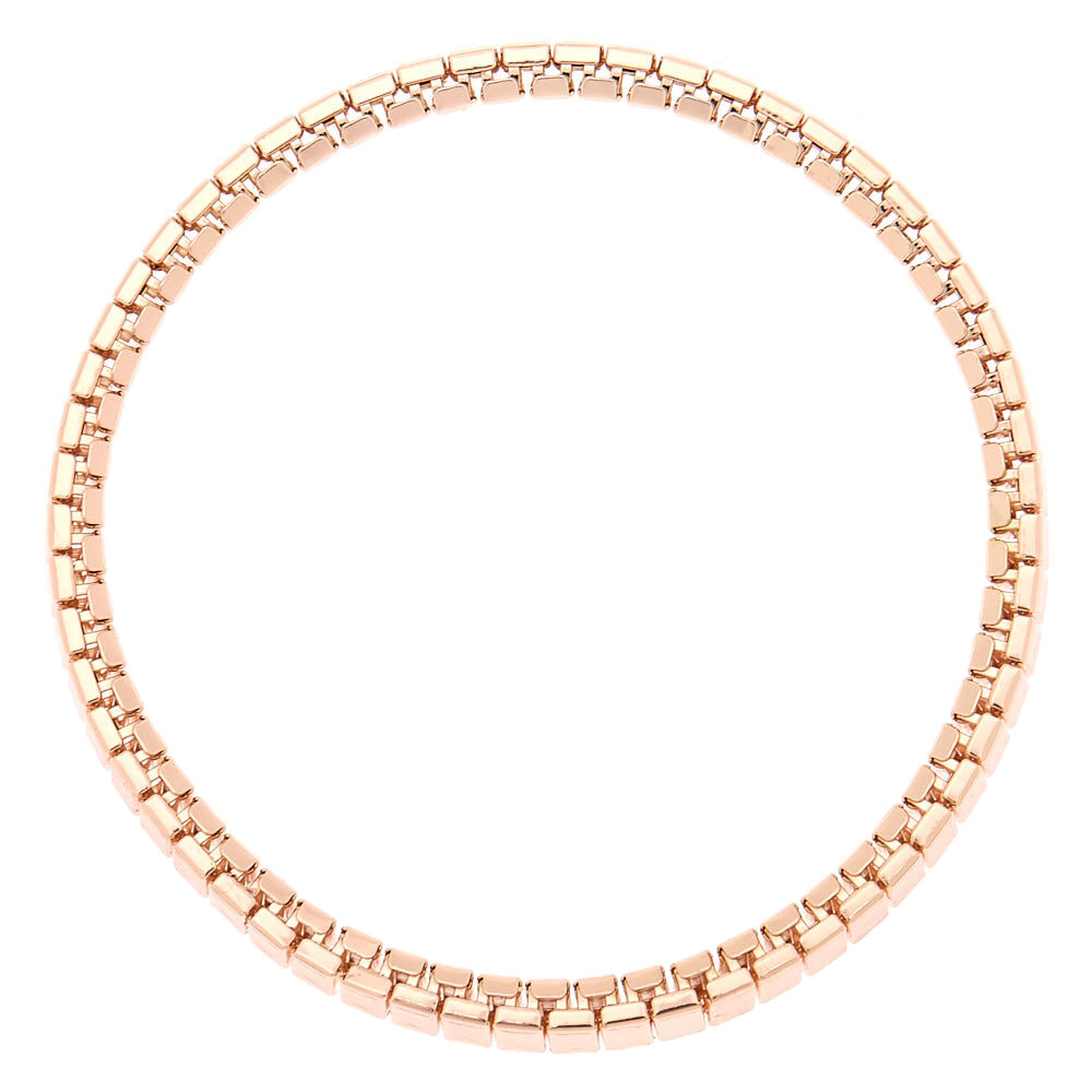 Rose Gold Link Stretch Bracelet,