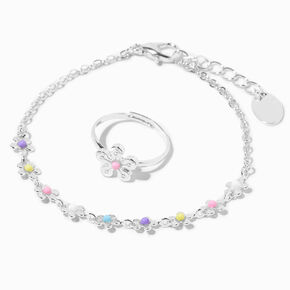 Claire&#39;s Club Silver Daisy Jewellery Set - 3 Pack,