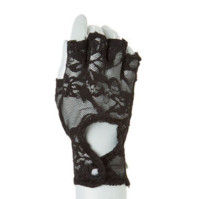 Black Lace Fingerless Gloves,