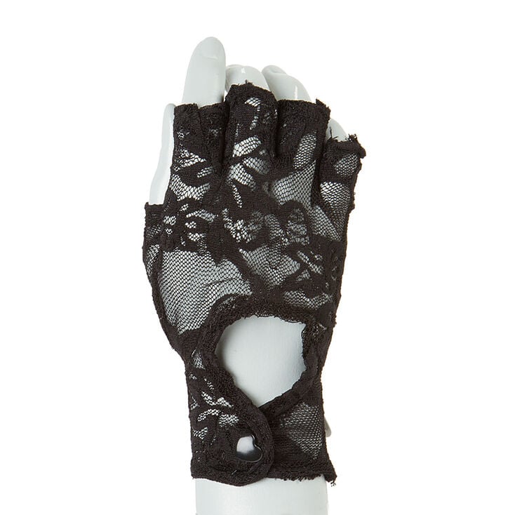 Black Lace Fingerless Gloves,
