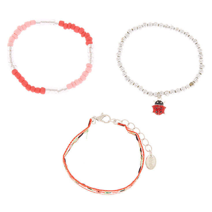 Spring Ladybug Bracelets - Red, 3 Pack,