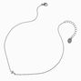 Silver-tone Mini Sideways Cross Pendant Necklace,