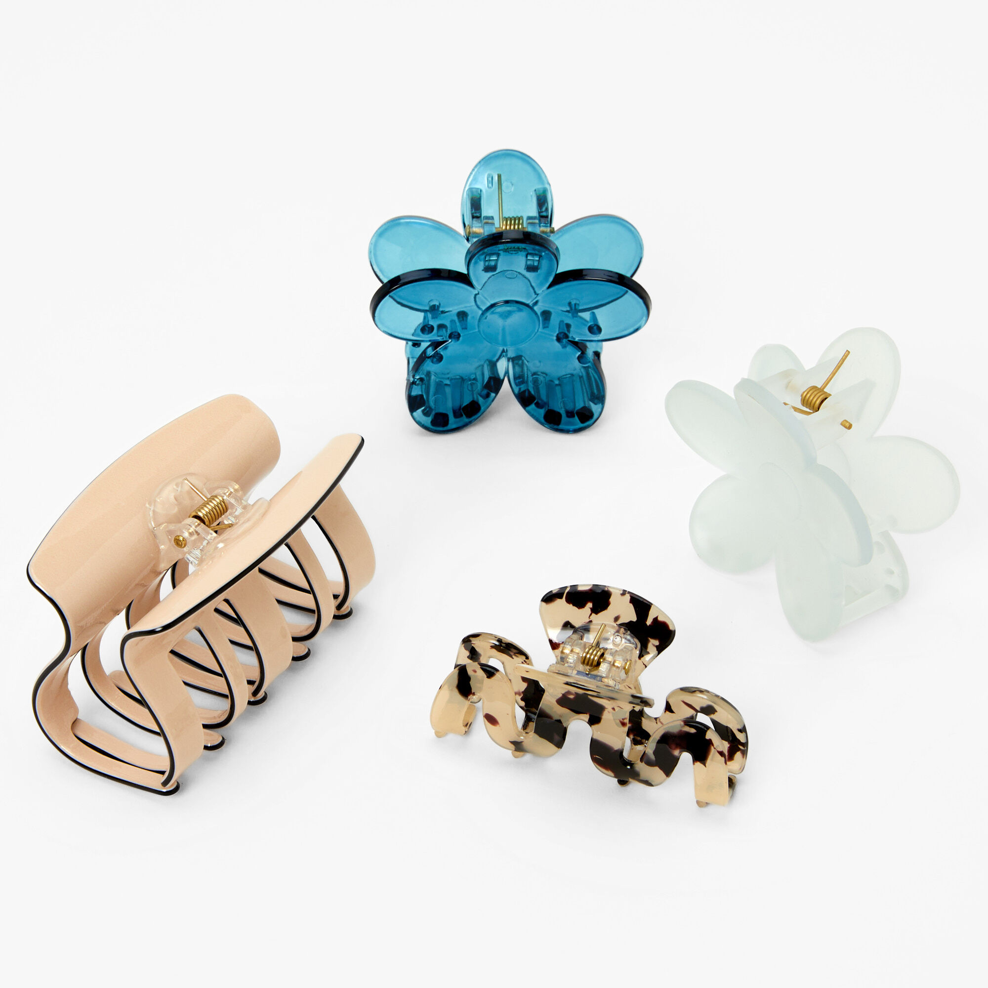 Pinces à cheveux fleurs bleues - Lot de 4,