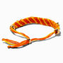 Bracelet bolo tress&eacute; jaune et orange breloque couleur dor&eacute;e,