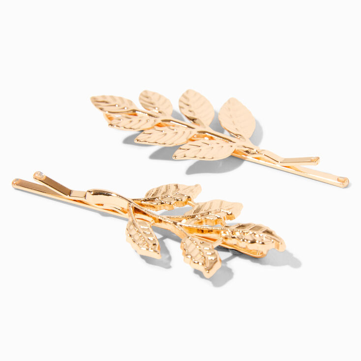 Gold Leaf Hair Pins - 4 Pack,