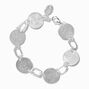 Silver-tone Textured Disc Chain Bracelet,