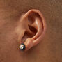 Orange Splatter Button Faux Ear Plug Earrings,