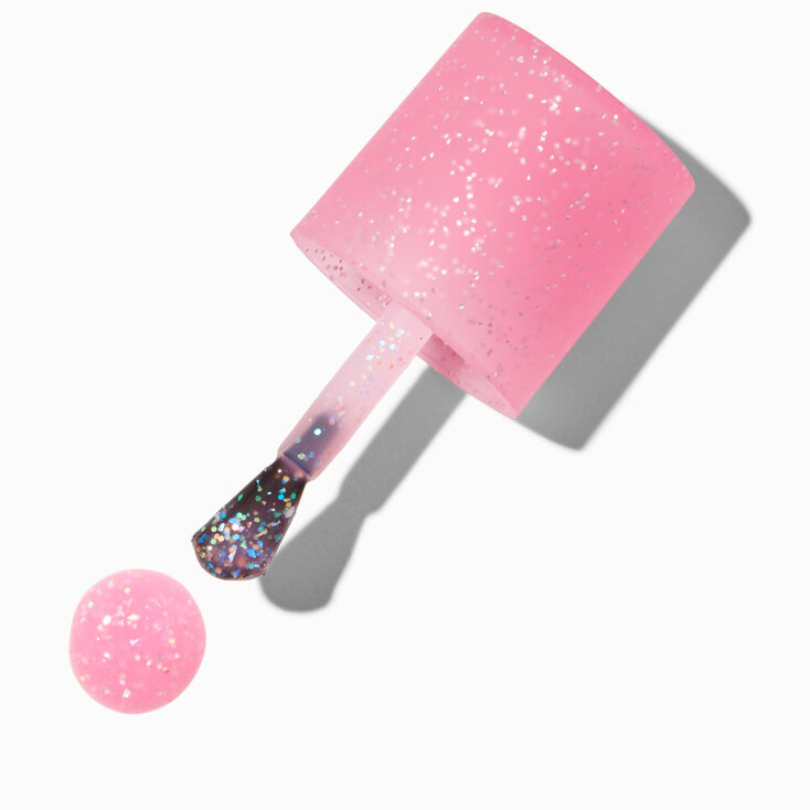 Matte Effect Vegan Nail Polish - Hot Pink Glitter,