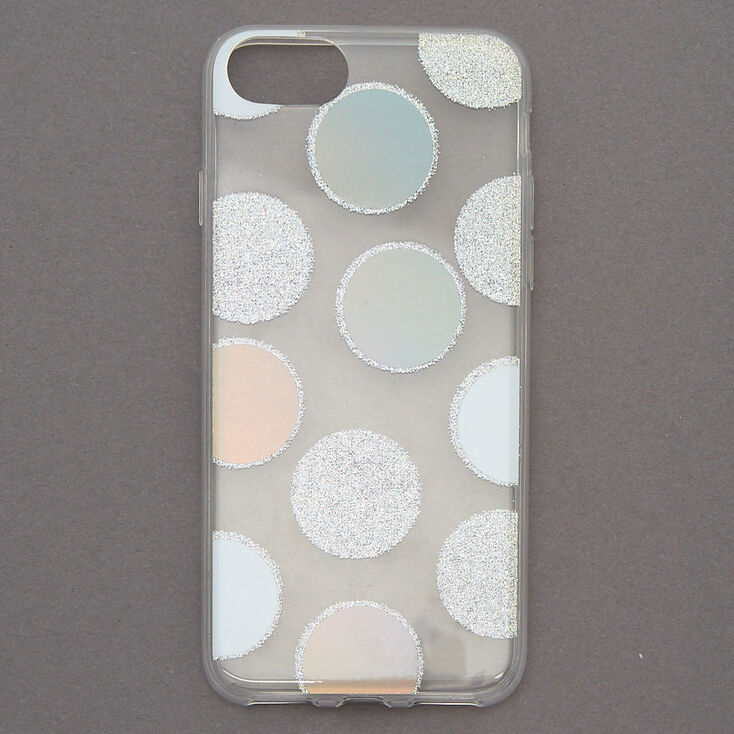 Silver Glitter Polka Dot Phone Case - Fits iPhone 6/7/8,