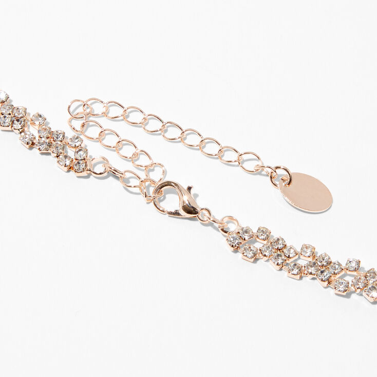 Rose Gold Crystal Chain Bracelet