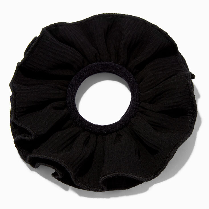 Black Ruffle Hair Scrunchie,