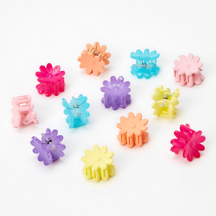 Mini Clips - Neon Pink Flowers – Denim & Daisy