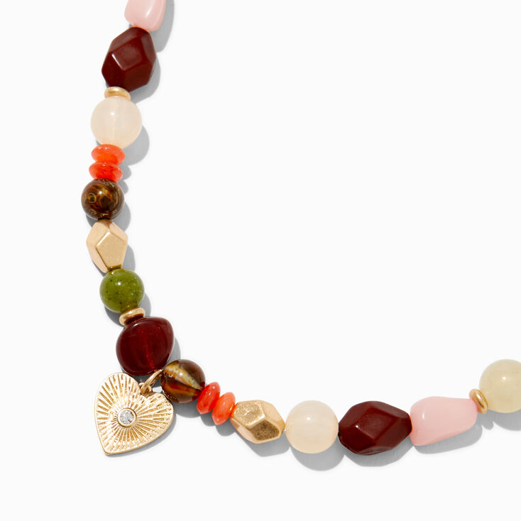 Boho Beaded Heart Choker Necklace,
