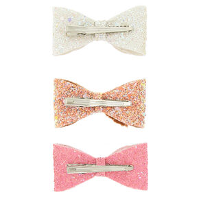 Claire&#39;s Club Glitter Bow Hair Clips - 3 Pack,