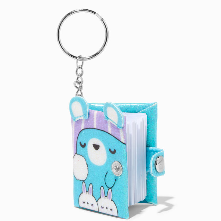 Sleepy Bear Mini Glitter Diary Keychain,