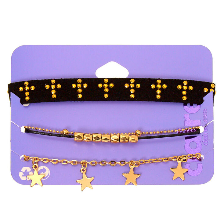 Claire's Bracelets chaîne spirituelle couleur doré - Lot de 4