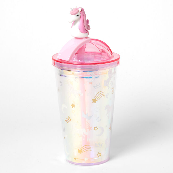 Glitter Unicorn Iridescent Tumbler - Pink,