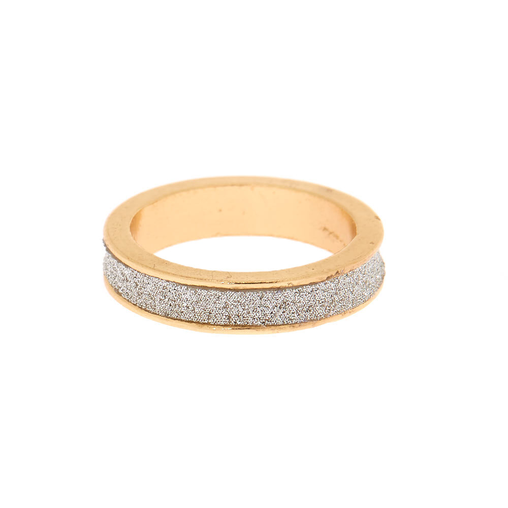 Bague à paillettes argentées couleur doré,
