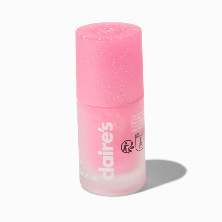 Matte Effect Vegan Nail Polish - Hot Pink Glitter,