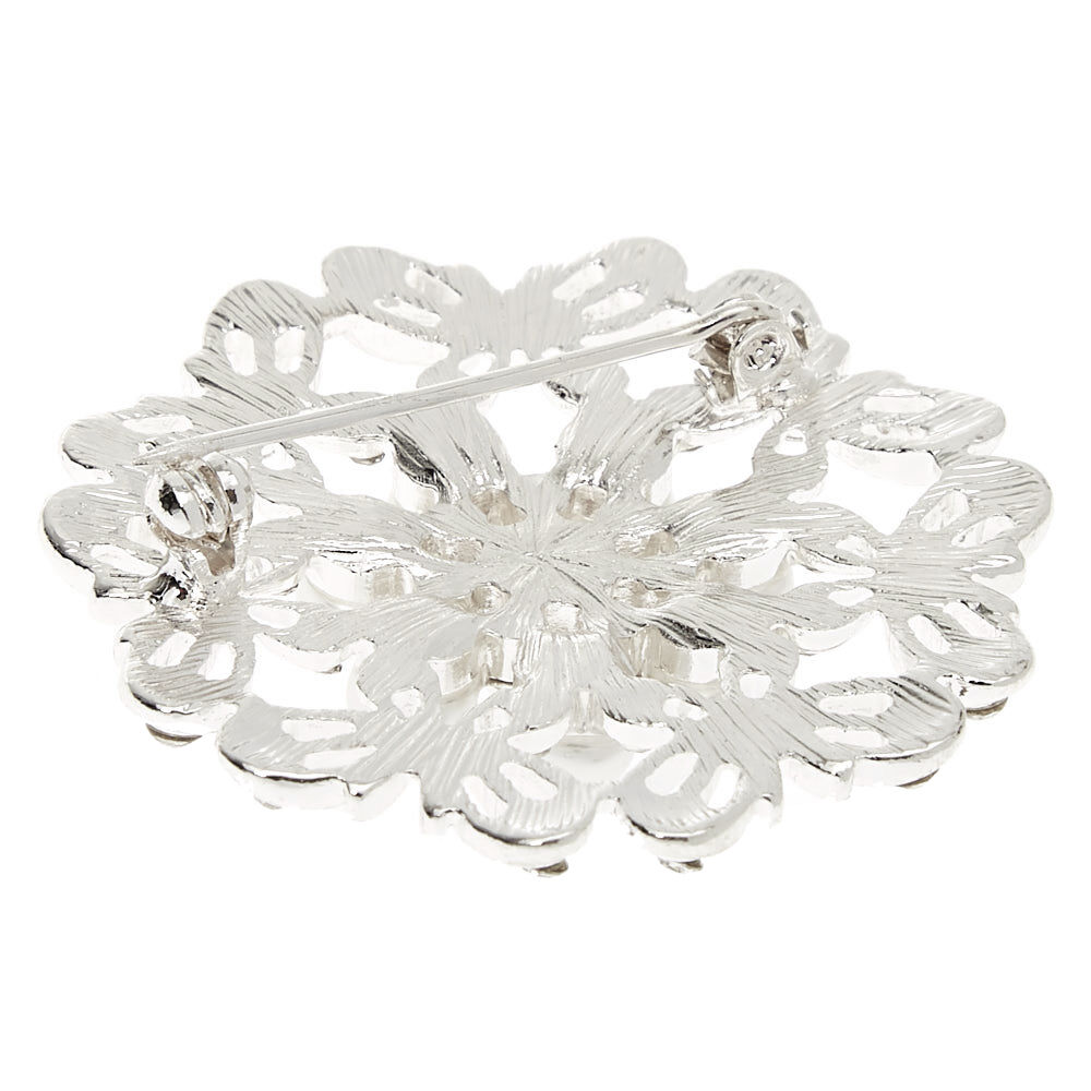 Silver Pearl Butterfly Brooch