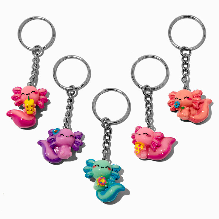 Rainbow Axolotl Best Friends Keychains - 5 Pack,