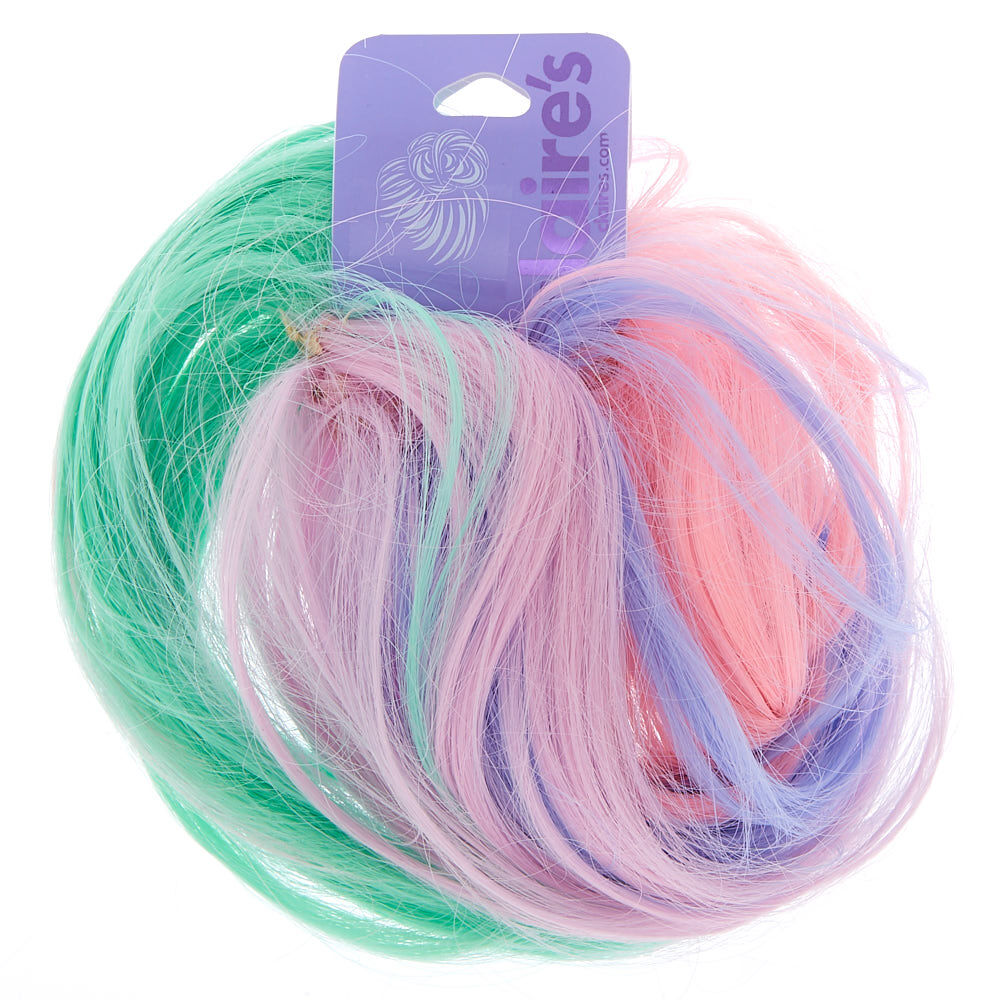 Rainbow Pastel Curly Faux Hair Bobble,