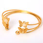 Gold Butterfly Beaded Cuff Bracelets - 3 Pack,