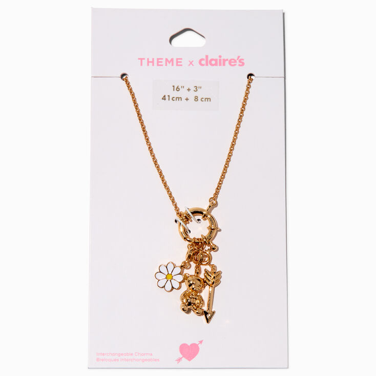 T H E M E x Claire&#39;s Girly Gold-tone Rope Chain Charm Necklace,
