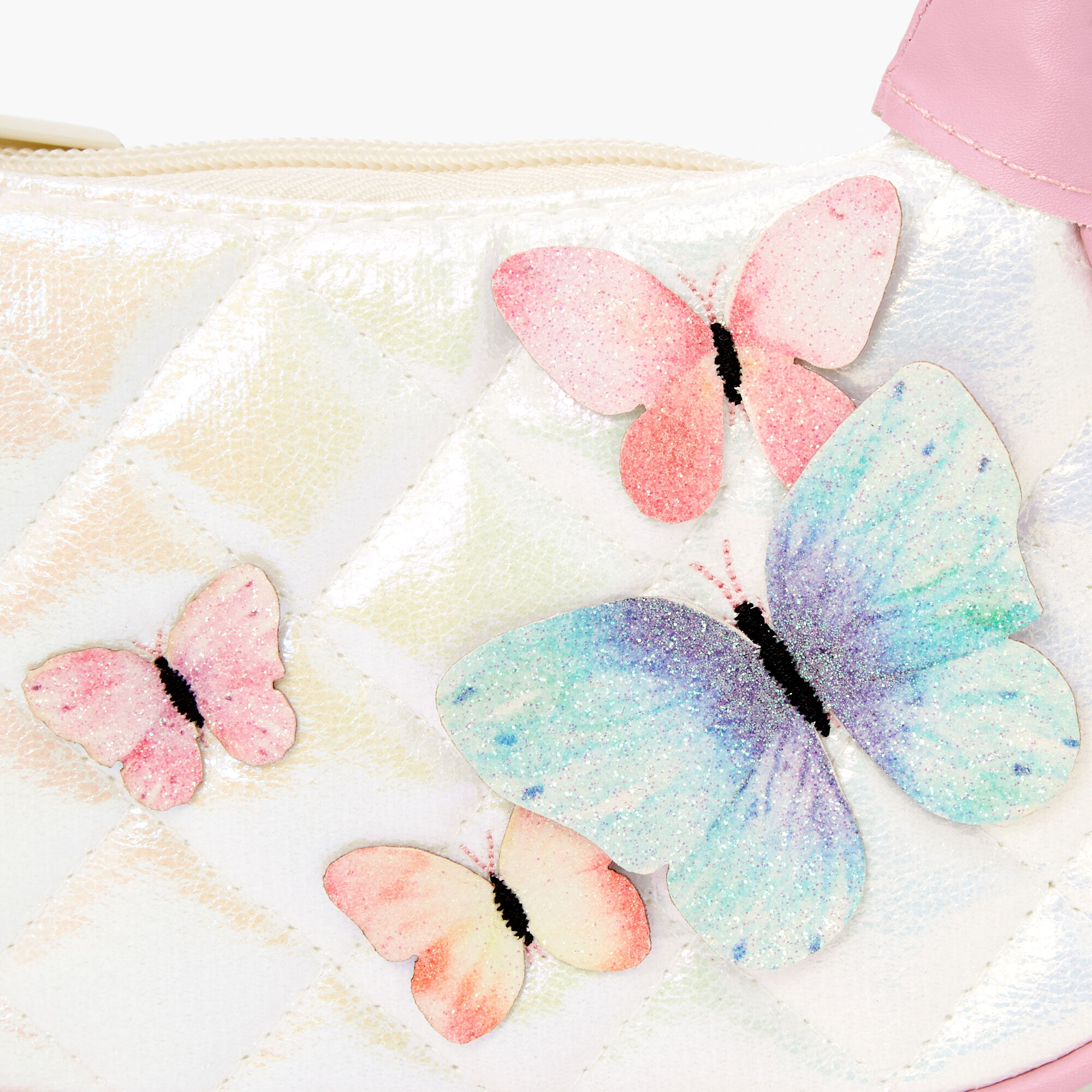 Claire's Club Glitter Butterfly Handbag - Pink,