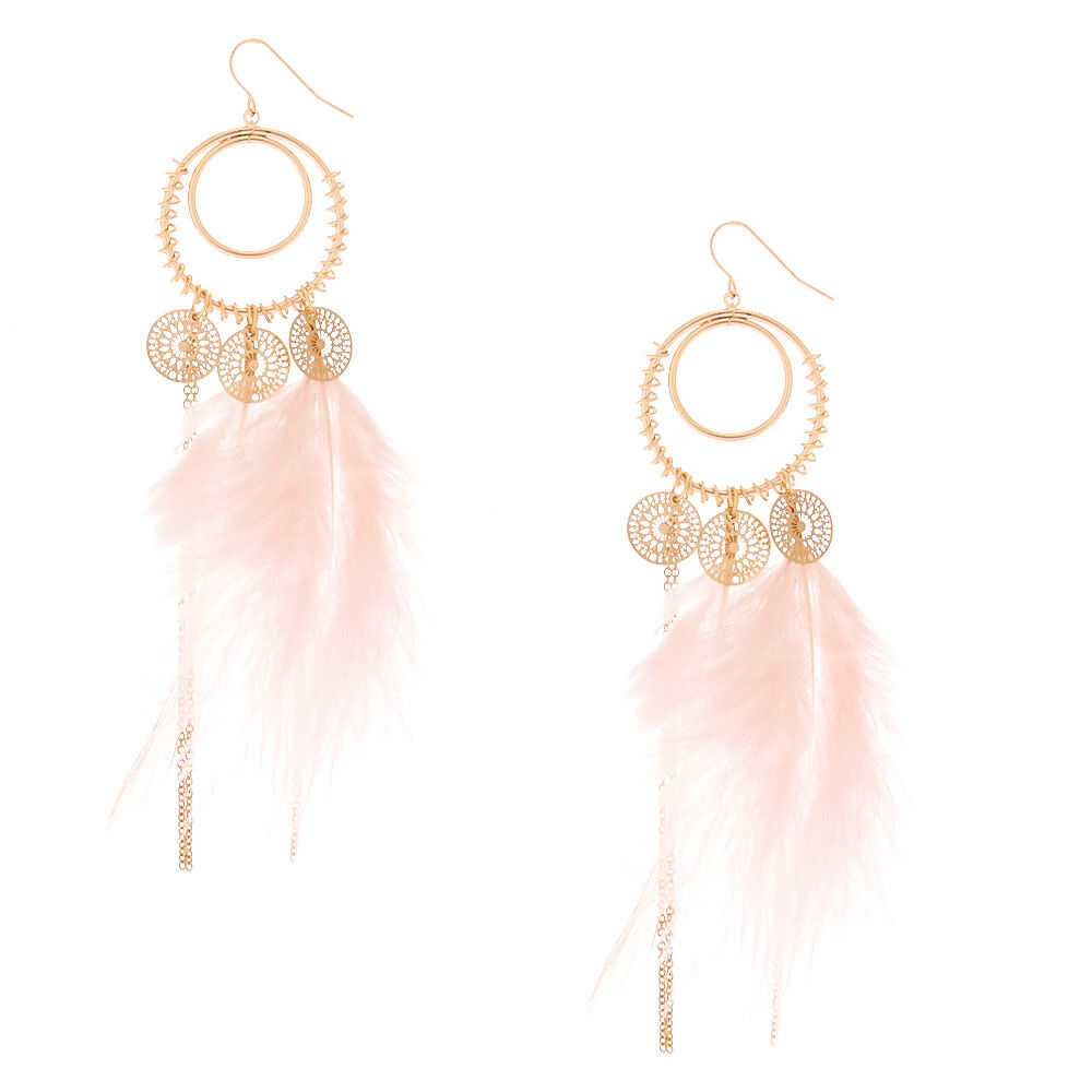 Light pink feather clearance earrings