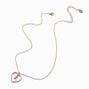 Pink Heart Initial Pendant Necklace - K,