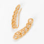 Gold-tone Chain Link Ear Crawler Earrings,
