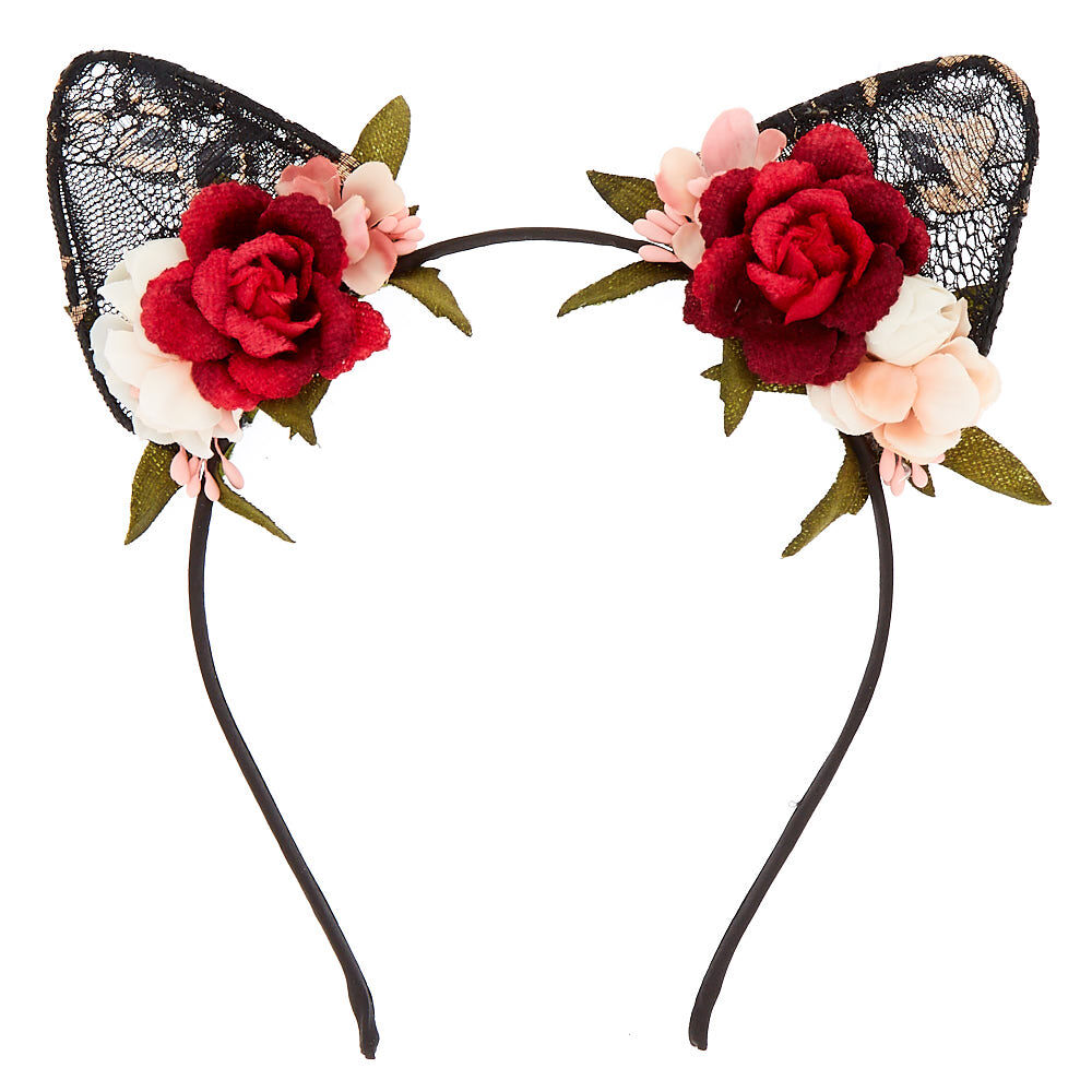 Floral cat ears best sale